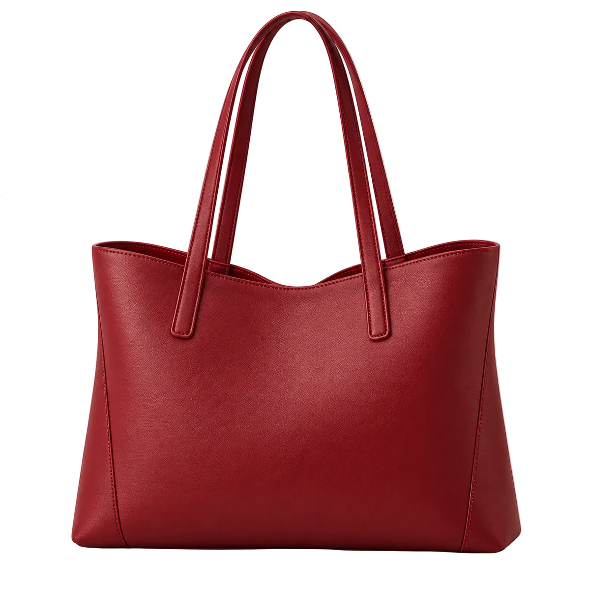 BagGrace Crimson Fold Faux Leather Tote Handbag