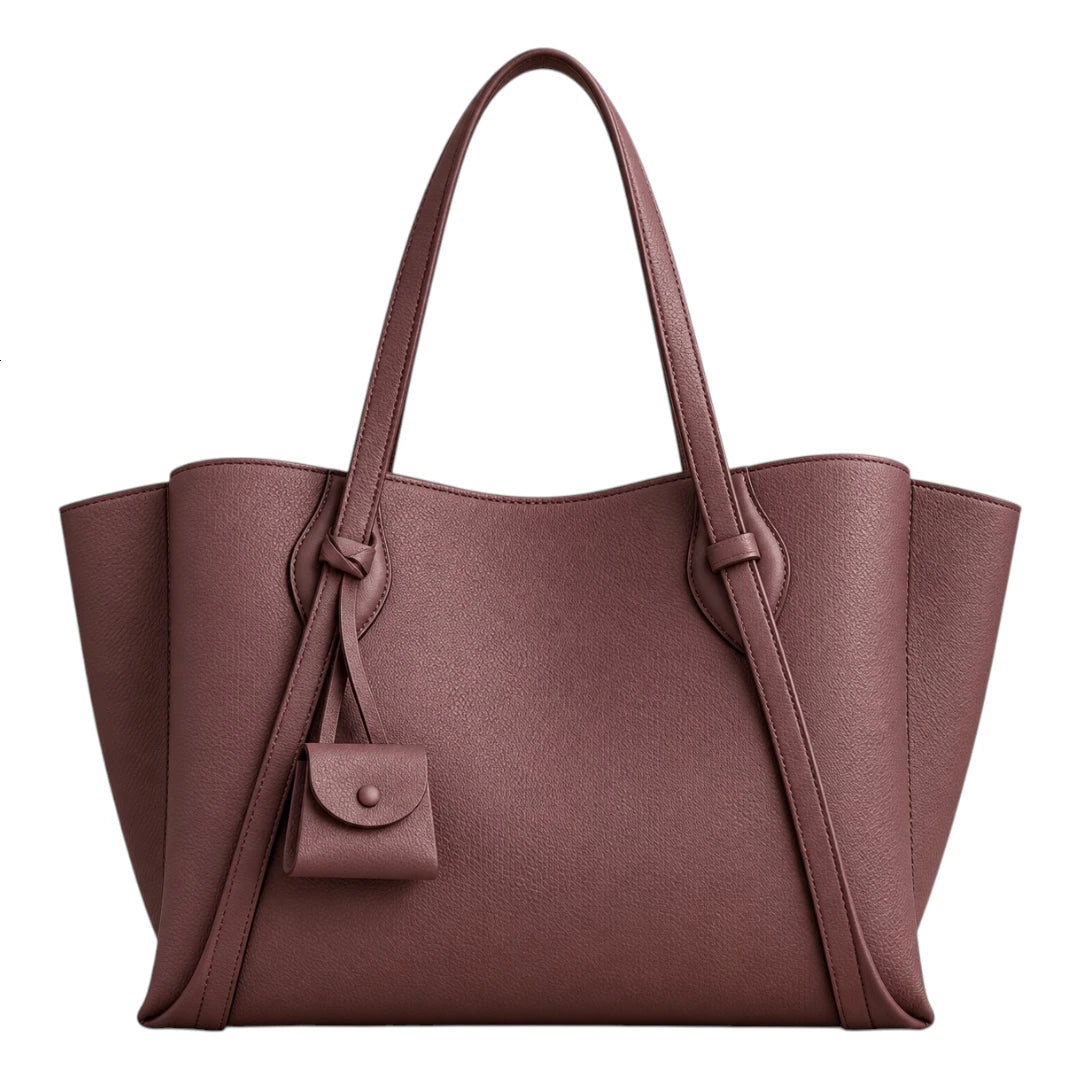 BagGrace Dusty Rose Faux Leather Tote Handbag