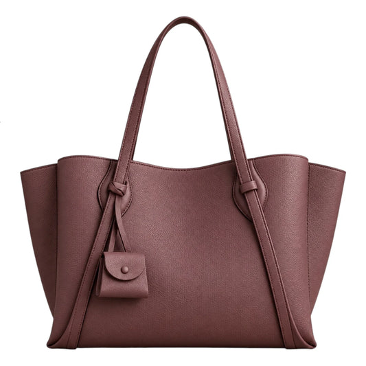 BagGrace Dusty Rose Faux Leather Tote Handbag