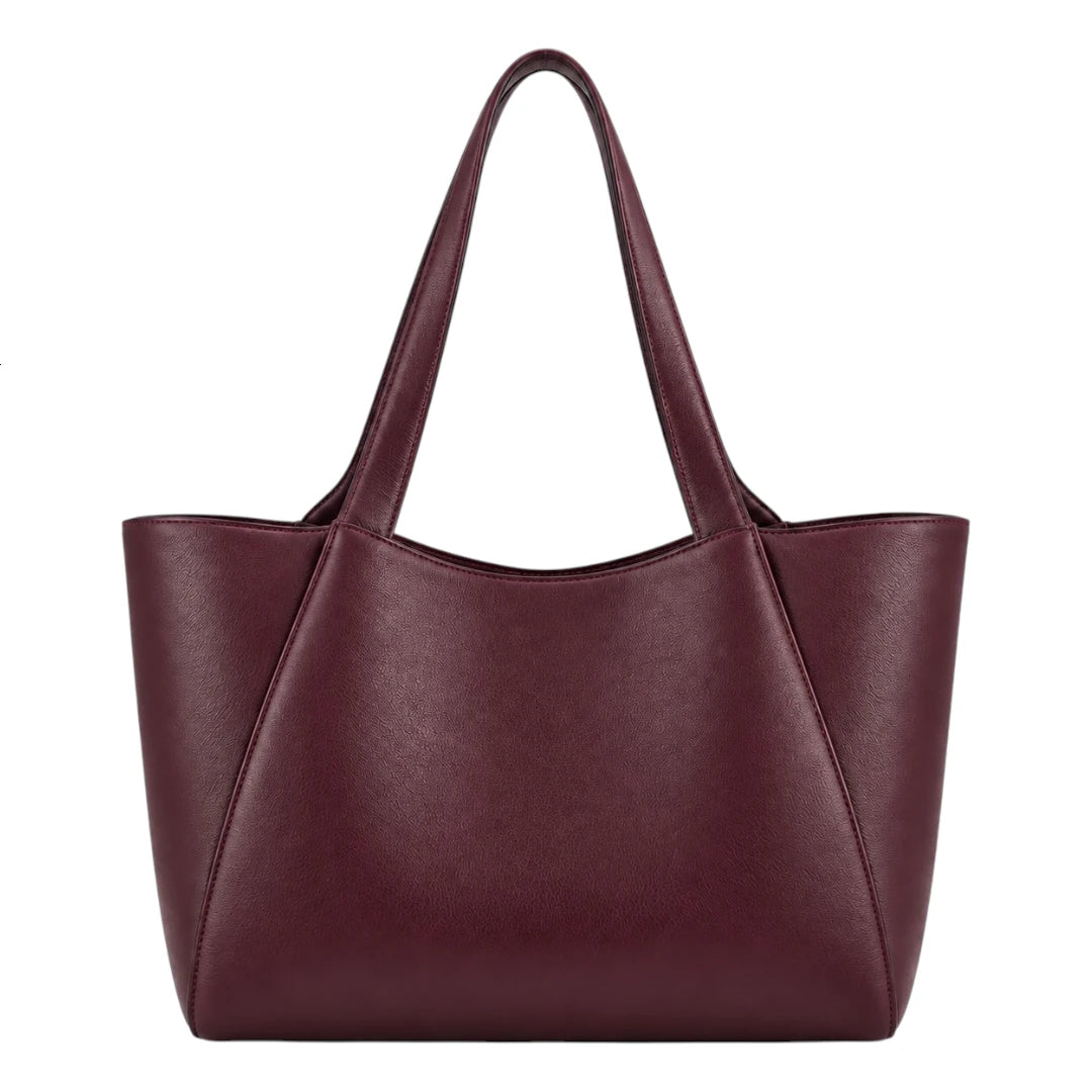 BagGrace Merlot Tassel Faux Leather Tote Handbag