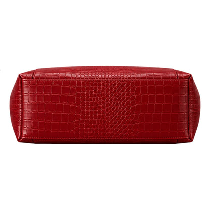 BagGrace Ruby Croc Red Faux Leather Tote Handbag
