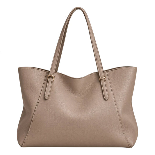 BagGrace Taupe Ease Faux Leather Tote Handbag