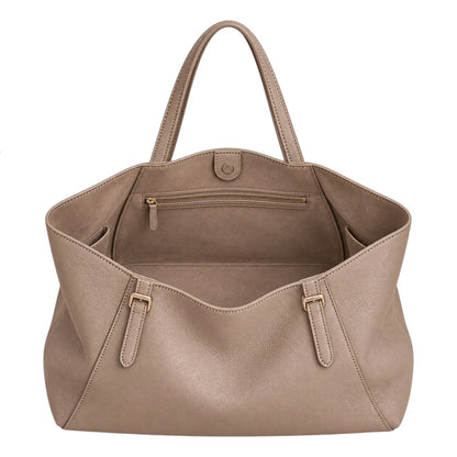 BagGrace Taupe Ease Faux Leather Tote Handbag