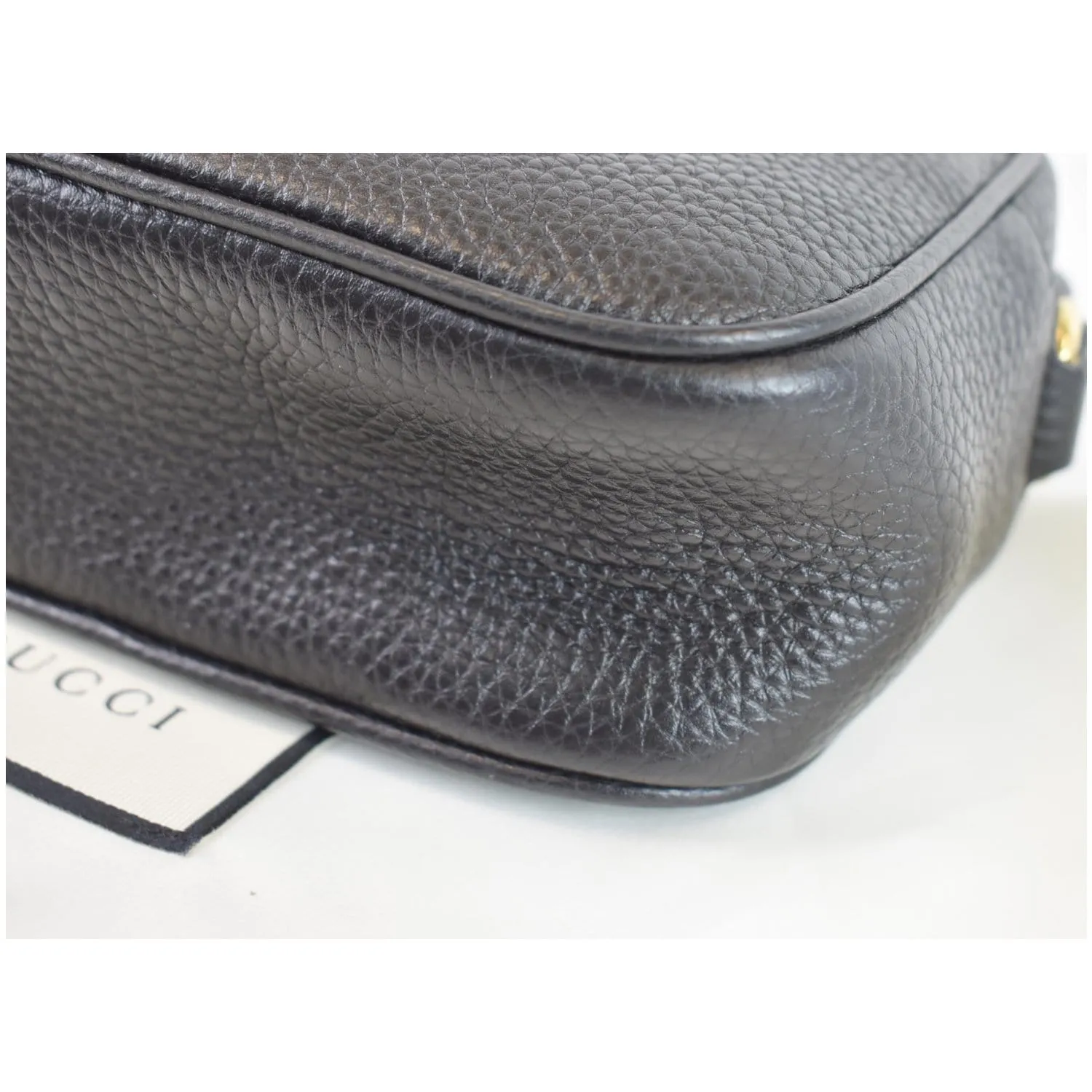 GUCCI Soho Disco Small Leather Crossbody Bag Black 347994
