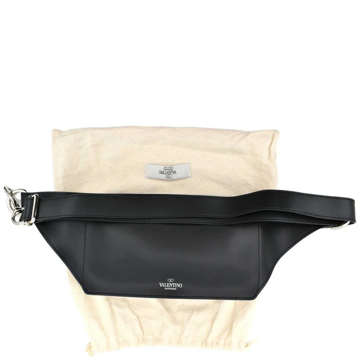 VALENTINO Garavani VLTN Calfskin Leather Belt Bag Black