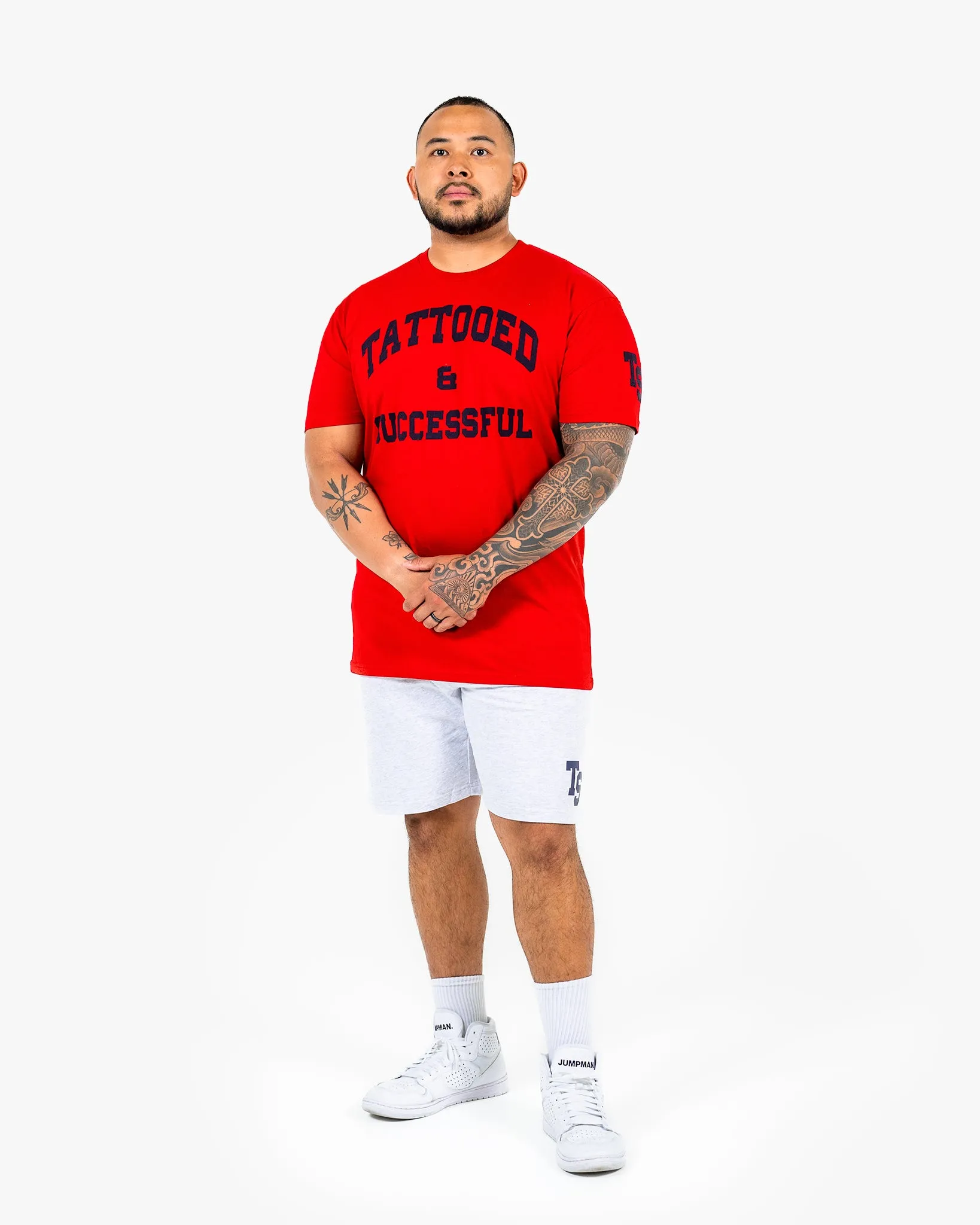 WKND Staple Tee - Red w/ Navy